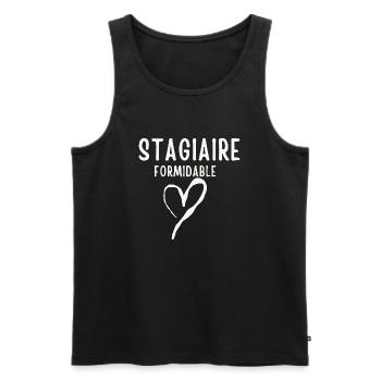 stagiaire Formidable - Débardeur bio Premium Homme - noir - Devant - Michal (187cm)