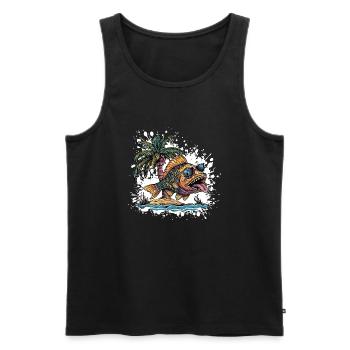 Piranha Fish Summer Holiday - Men's Premium Organic Tank Top - black - Front - Michal (187cm)