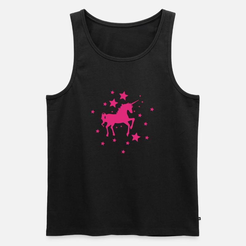 einhorn/sterne - Männer Premium Bio Tank Top - Schwarz