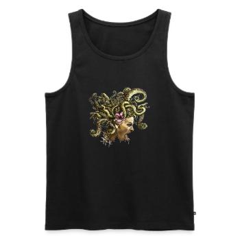 Medusa 2 - Männer Premium Bio Tank Top - Schwarz - Vorne - AI Model Male 178 light (178cm)