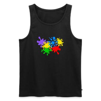 Splashes of paint blots paint splash painter artist - Men's Premium Organic Tank Top - black - Front - AI Model Male 178 light (178cm)