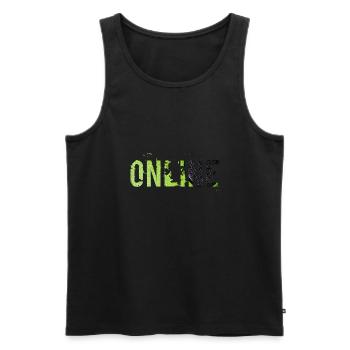 Online - Männer Premium Bio Tank Top - Schwarz - Vorne - AI Model Male 178 light (178cm)