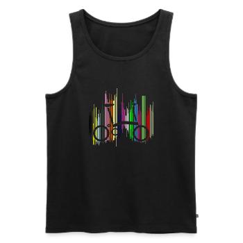 CHAINSTORY X Brompton Colours Code - Men's Premium Organic Tank Top - black - Front - AI Model Male 178 light (178cm)