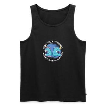 T-shirt Licorne / Rhino Unicorn Rhino - Débardeur bio Premium Homme - noir - Devant - Michal (187cm)