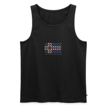 Islandpferd - Island - Fahne - Männer Premium Bio Tank Top - Schwarz - Vorne - Michal (187cm)