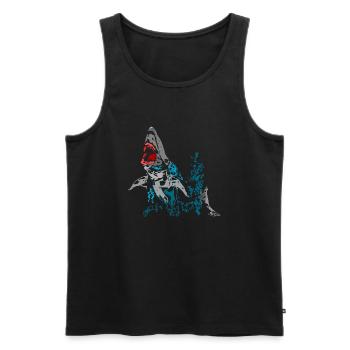 requin - Débardeur bio Premium Homme - noir - Devant - AI Model Male 178 light (178cm)