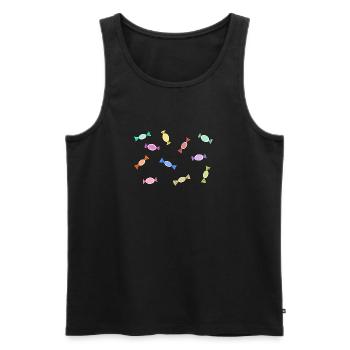 Bonbons - Männer Premium Bio Tank Top - Schwarz - Vorne - AI Model Male 178 light (178cm)