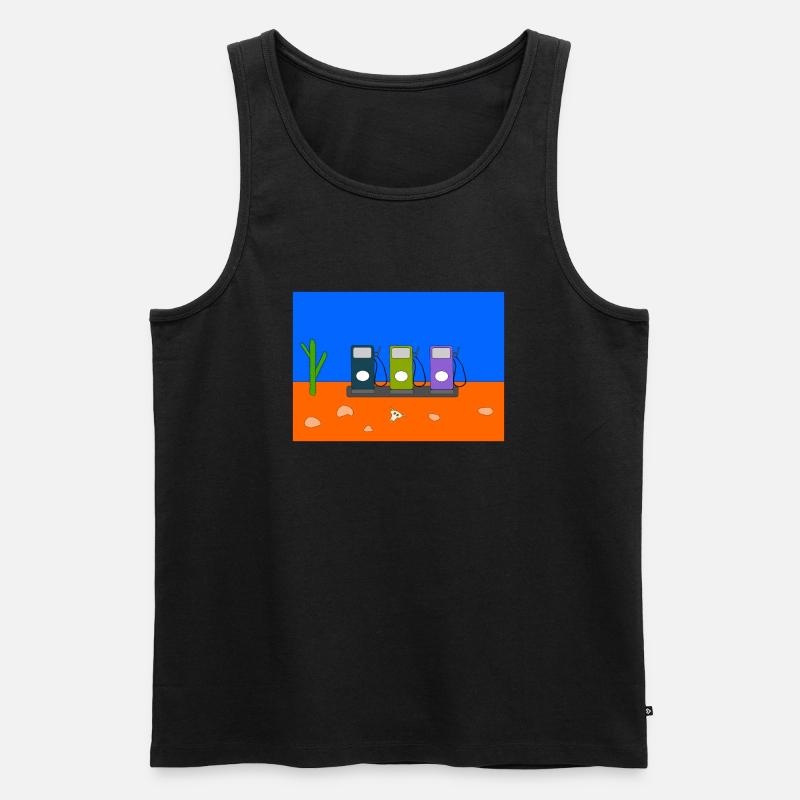 Zapfsaeulen in der Wueste - Männer Premium Bio Tank Top - Schwarz