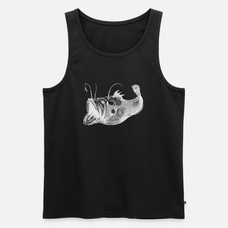 tiefseefisch weiss - Männer Premium Bio Tank Top - Schwarz