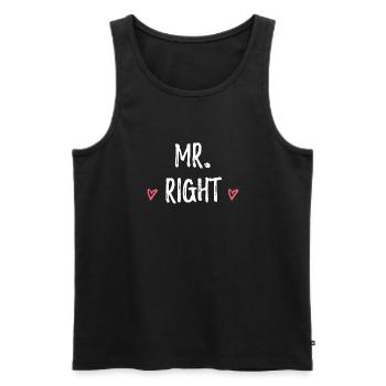 Mr. Right Hochzeit Geschenk Spruch Partnerlook - Männer Premium Bio Tank Top - Schwarz - Vorne - AI Model Male 178 light (178cm)