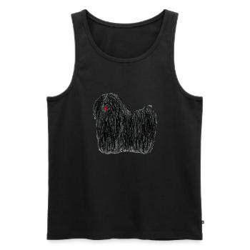 Puli - black rasta dog - Men's Premium Organic Tank Top - black - Front - Michal (187cm)