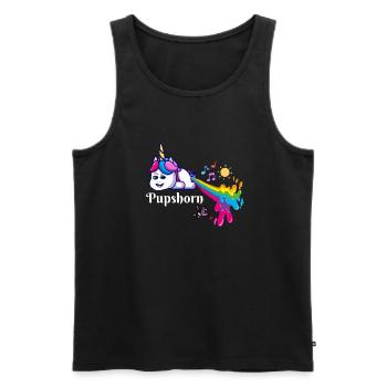 Pupsendes Einhorn,Pupshorn, Einhorn - Männer Premium Bio Tank Top - Schwarz - Vorne - Michal (187cm)