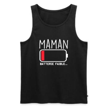 Maman Batterie Faible Mais Qui Résiste - Débardeur bio Premium Homme - noir - Devant - Michal (187cm)