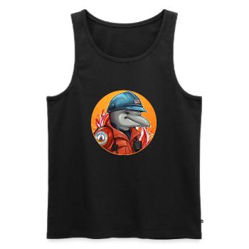 Brigade de pompiers Dolphin - Débardeur bio Premium Homme - noir - Devant - Michal (187cm)