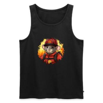 Ratte Feuerwehr - Männer Premium Bio Tank Top - Schwarz - Vorne - Michal (187cm)