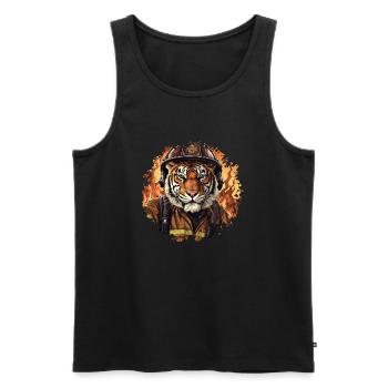Tiger Fire Brigade - Men's Premium Organic Tank Top - black - Front - Michal (187cm)