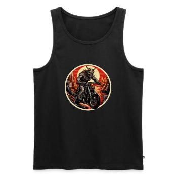 Satan Motorcycle / Motorcyclist Satane - Men's Premium Organic Tank Top - black - Front - AI Model Male 178 light (178cm)