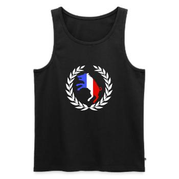 Sanglier laurier blanc - Men's Premium Organic Tank Top - black - Front - AI Model Male 178 light (178cm)