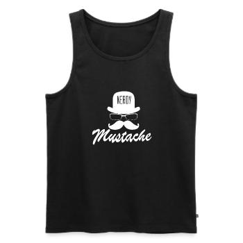 Nerdy Mustache Schnauzbart - Männer Premium Bio Tank Top - Schwarz - Vorne - AI Model Male 178 light (178cm)