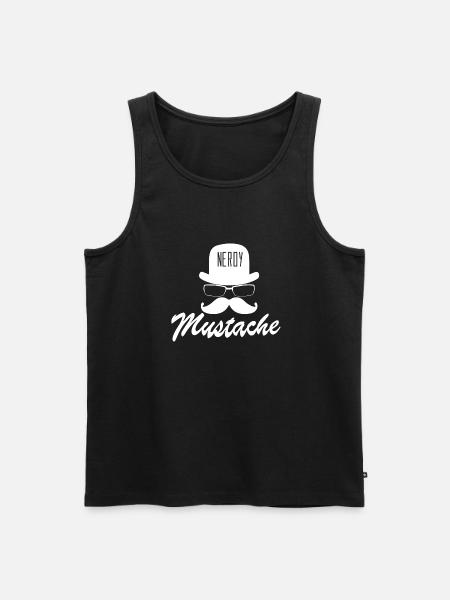 Nerdy Mustache Moustache - Men's Premium Organic Tank Top - black