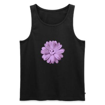hiboux fleur - Débardeur bio Premium Homme - noir - Devant - Michal (187cm)
