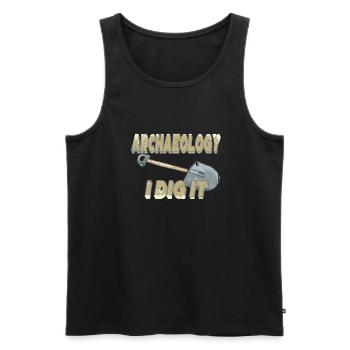 Archéologie je la fouille Archéologie Puns Drôle - Débardeur bio Premium Homme - noir - Devant - AI Model Male 178 light (178cm)