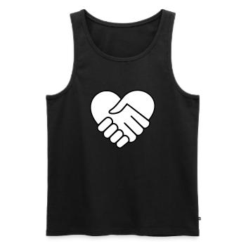 Hand in hand heart white - Men's Premium Organic Tank Top - black - Front - AI Model Male 178 light (178cm)