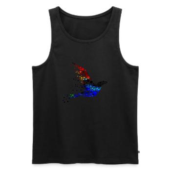 Oiseau coloré - Débardeur bio Premium Homme - noir - Devant - Michal (187cm)