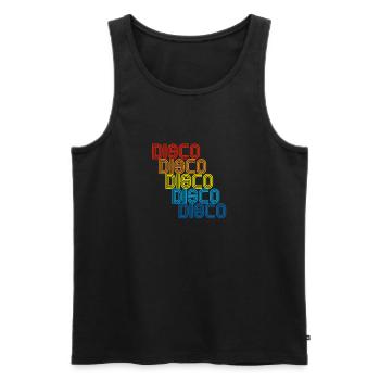 Disco Repeat Rainbow 1970s Disco Funk Vintage - Men's Premium Organic Tank Top - black - Front - AI Model Male 178 light (178cm)