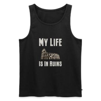 Archäologie Mein Leben ist in Ruinen Archäologe - Männer Premium Bio Tank Top - Schwarz - Vorne - Michal (187cm)