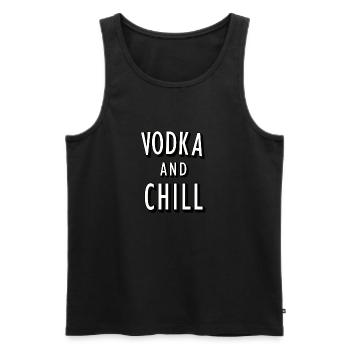 Vodka and Chill Wortspiel (pun) - Männer Premium Bio Tank Top - Schwarz - Vorne - AI Model Male 178 light (178cm)