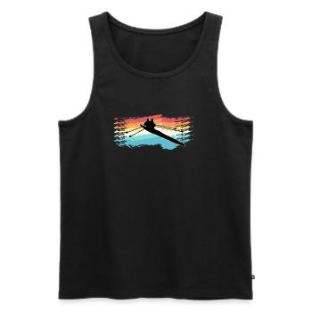 Rudern - Männer Premium Bio Tank Top - Schwarz - Vorne - Michal (187cm)