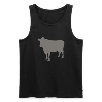 Kuh - Männer Premium Bio Tank Top - Schwarz - Vorne - Michal (187cm)