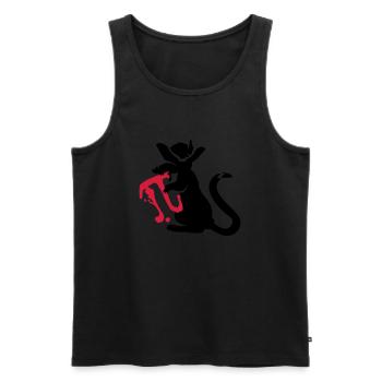 pi-rat / Pi-Ratte (e, 2c) - Men's Premium Organic Tank Top - black - Front - Michal (187cm)