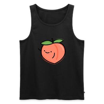 Pfirsich - Männer Premium Bio Tank Top - Schwarz - Vorne - AI Model Male 178 light (178cm)