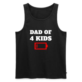 Papa fatigué de 4 enfants Père de quatre enfants - Débardeur bio Premium Homme - noir - Devant - AI Model Male 178 light (178cm)