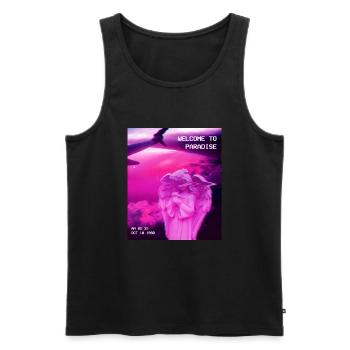 Ästhetische Vaporwave Angel Statue. Willkommen zu - Männer Premium Bio Tank Top - Schwarz - Vorne - AI Model Male 178 light (178cm)