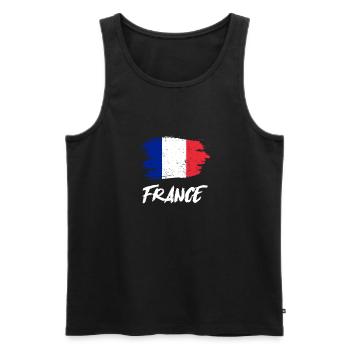 Drapeau France Drapeau Français - Débardeur bio Premium Homme - noir - Devant - AI Model Male 178 light (178cm)