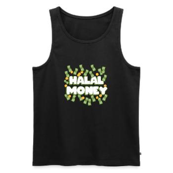 HALAL MONEY - Männer Premium Bio Tank Top - Schwarz - Vorne - AI Model Male 178 light (178cm)