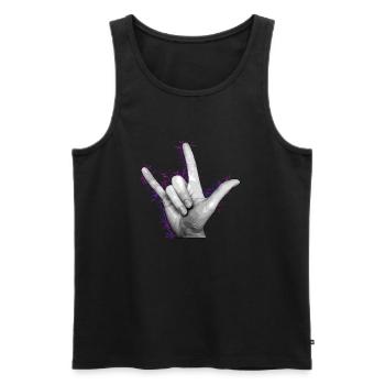 LOVE YOU Violet - Men's Premium Organic Tank Top - black - Front - AI Model Male 178 light (178cm)