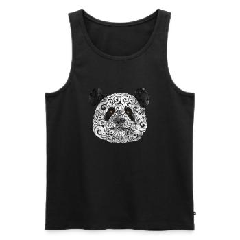Swirly Panda - Männer Premium Bio Tank Top - Schwarz - Vorne - AI Model Male 178 light (178cm)