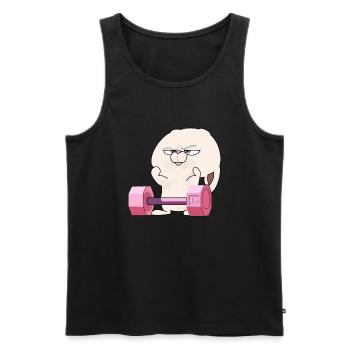 Drôle de lapin de gym - Débardeur bio Premium Homme - noir - Devant - AI Model Male 178 light (178cm)