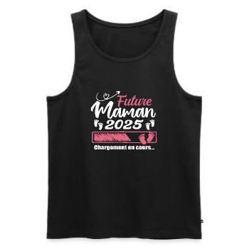 Future Maman 2025 Chargement En Cours - Cadeau - Débardeur bio Premium Homme - noir - Devant - Michal (187cm)