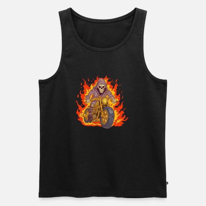 Motorrad Skelett - Männer Premium Bio Tank Top - Schwarz