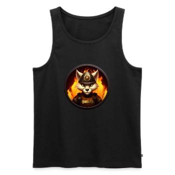 Firefighter Fuchs - Men's Premium Organic Tank Top - black - Front - AI Model Male 178 light (178cm)