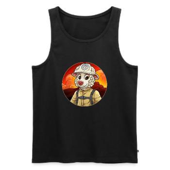 Feuerwehr Schafe - Männer Premium Bio Tank Top - Schwarz - Vorne - Michal (187cm)