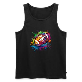 American Football für Sport Fans&Football Spieler - Männer Premium Bio Tank Top - Schwarz - Vorne - AI Model Male 178 light (178cm)