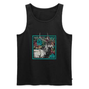 Deer deer elk antler animal forest animal forest gift - Men's Premium Organic Tank Top - black - Front - Michal (187cm)