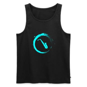 Saxofon - Männer Premium Bio Tank Top - Schwarz - Vorne - Michal (187cm)