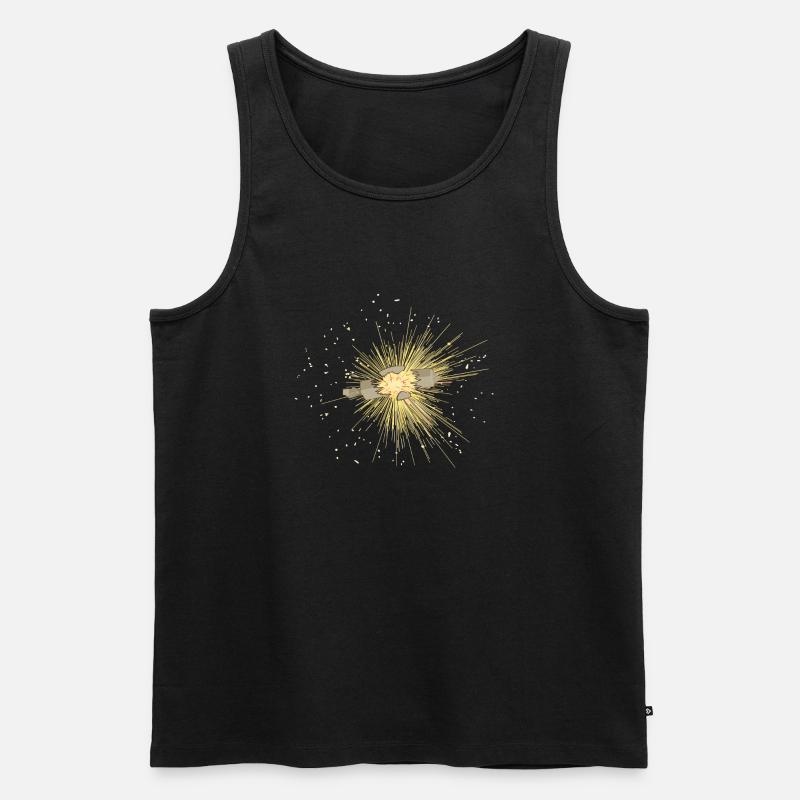 Pyro Feuerwerk Silvester Explosion - Männer Premium Bio Tank Top - Schwarz